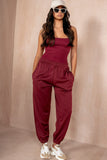 Olivia Burgundy Oversized Joggers