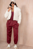 Olivia Burgundy Oversized Joggers