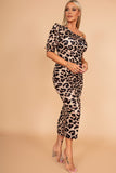 Onita Leopard Print One Shoulder Dress