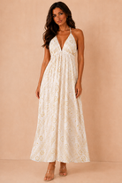 Ophelia Cream Boho Halter Neck Dress