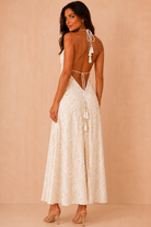 Ophelia Cream Boho Halter Neck Dress