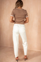 Oprah Ivory Cotton Mom Jeans