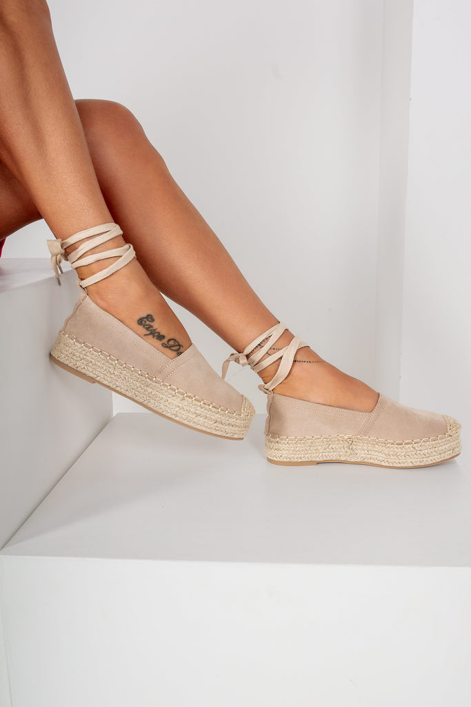 Orabelle Stone Espadrille Flatform Sandals