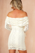 Orella Cream Lace Bardot Mini Dress