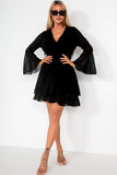 Oreta Black Chiffon Dress