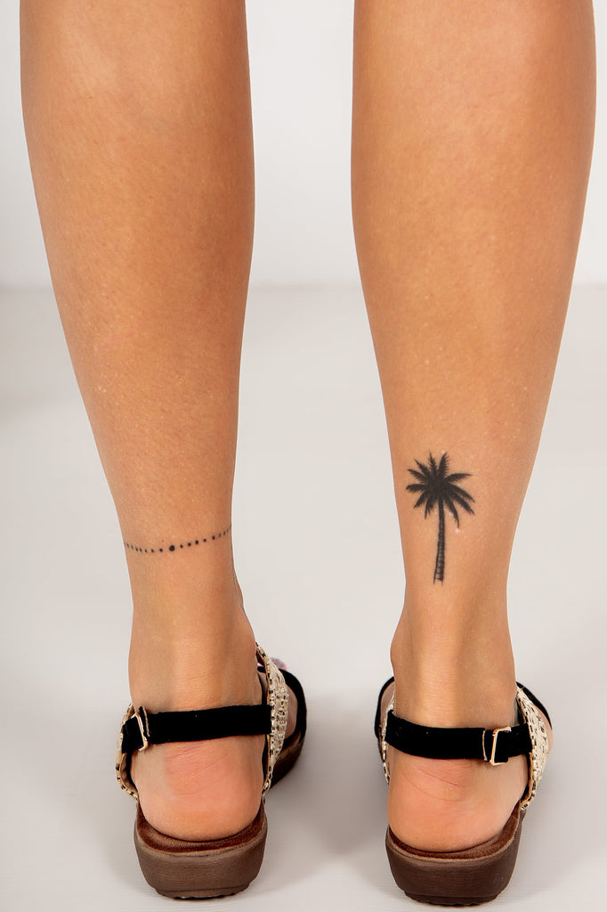 Orilla Black Flat Sandals