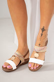Orilla White Flat Sandals