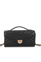 Orion Black Faux Leather Quilted Bag