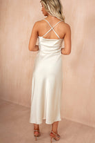 Orla Cream Satin Cowl Neck Maxi Dress
