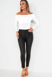 Orlaith Black High Waist Wax Jeans