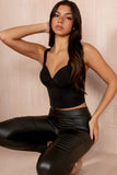 Orlene Black Sleeveless Crop Top