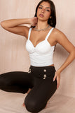 Orlene White Sleeveless Crop Top