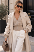 Ozara Stone Fine Knit Zip Up Cardigan
