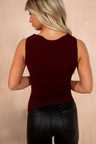 Paislee Burgundy Cotton Asymmetric Top