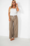Palmira Taupe Wide Leg Trousers