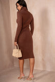 Paloma Chocolate Ribbed Knit Dress