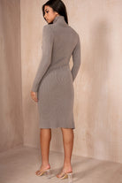 Paloma Taupe Ribbed Knit Dress