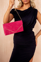 Pamela Fuchsia Suedette Detachable Chain Bag