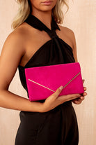 Pamela Fuchsia Suedette Detachable Chain Bag