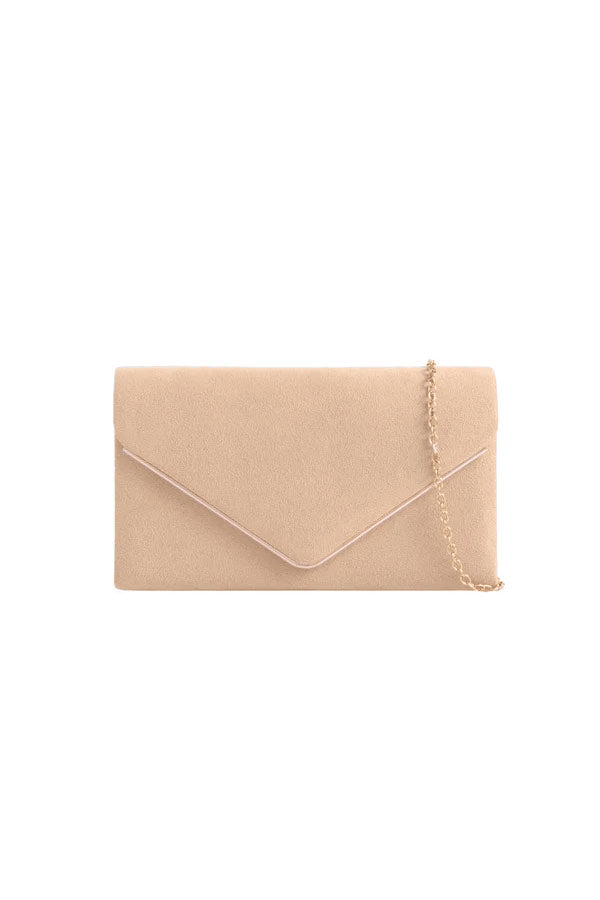 Pamela Nude Suedette Detachable Chain Bag