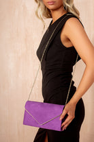 Pamela Purple Suedette Detachable Chain Bag