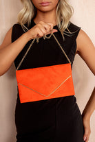 Pamela Scarlett Suedette Gold Trim Clutch