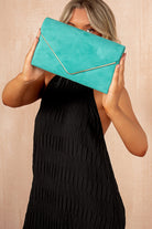 Pamela Turquoise Suedette Detachable Chain Bag