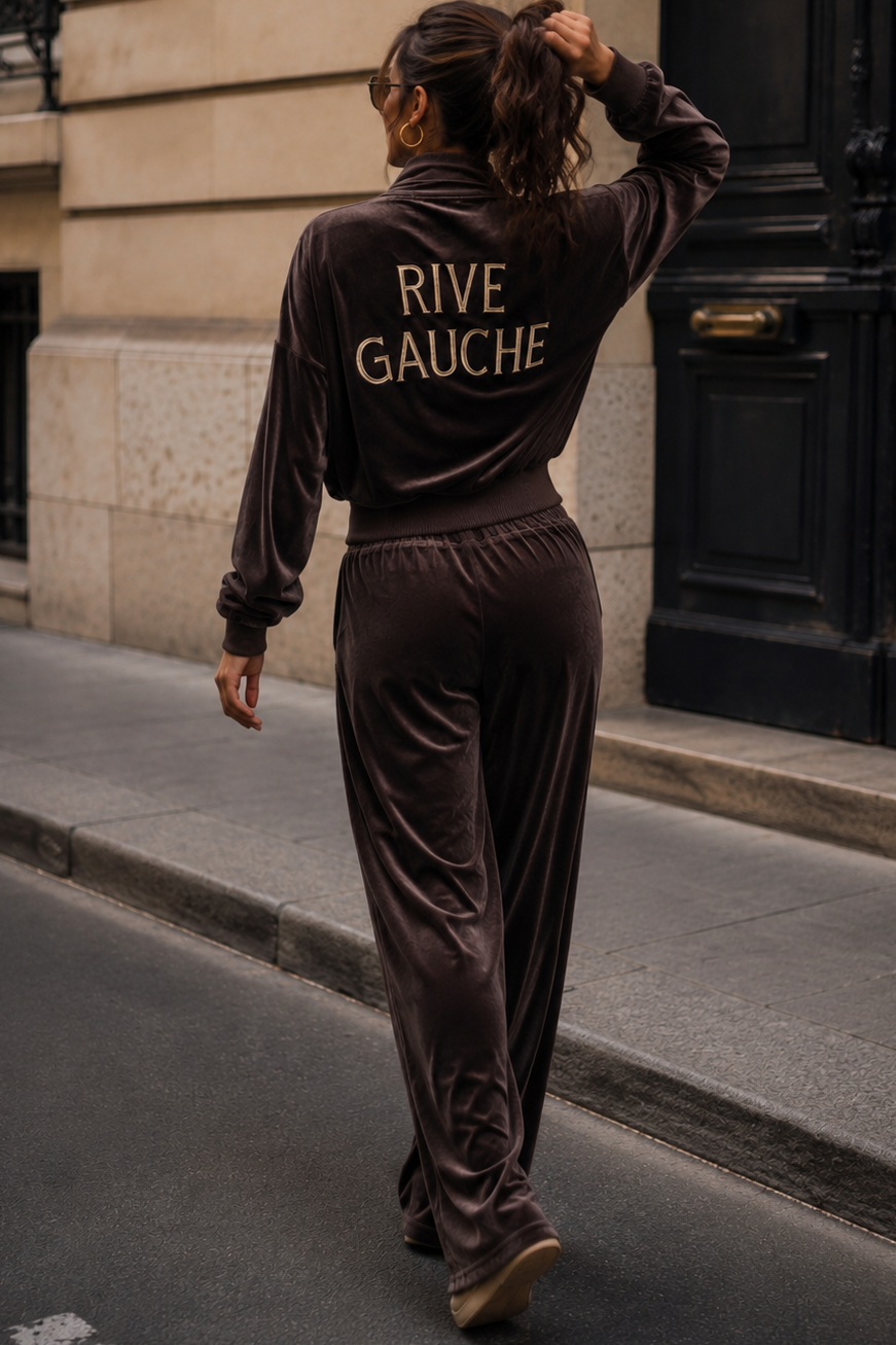 Parris Chocolate Velour Rive Gauche Tracksuit