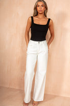 Pattie White Wide Leg Jeans