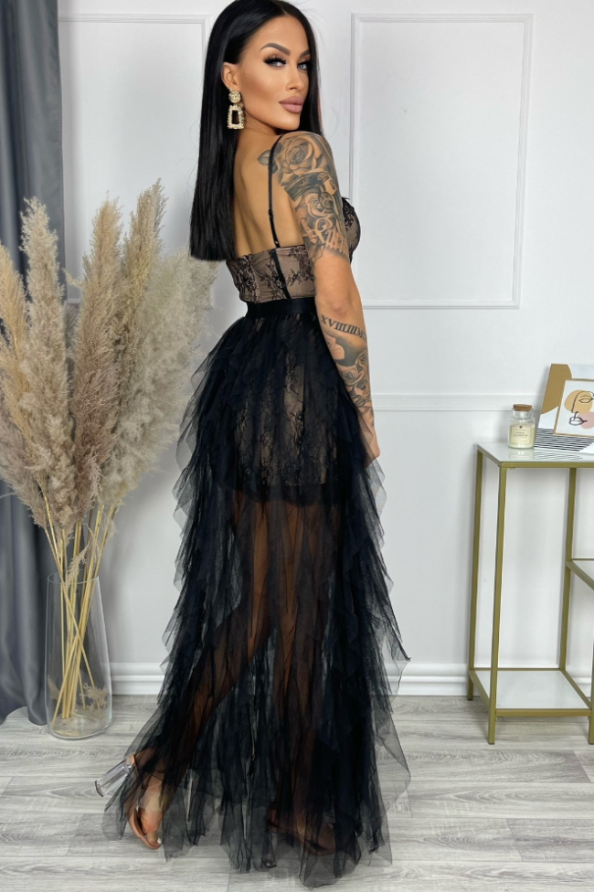 Mesh dress outlet with pearls