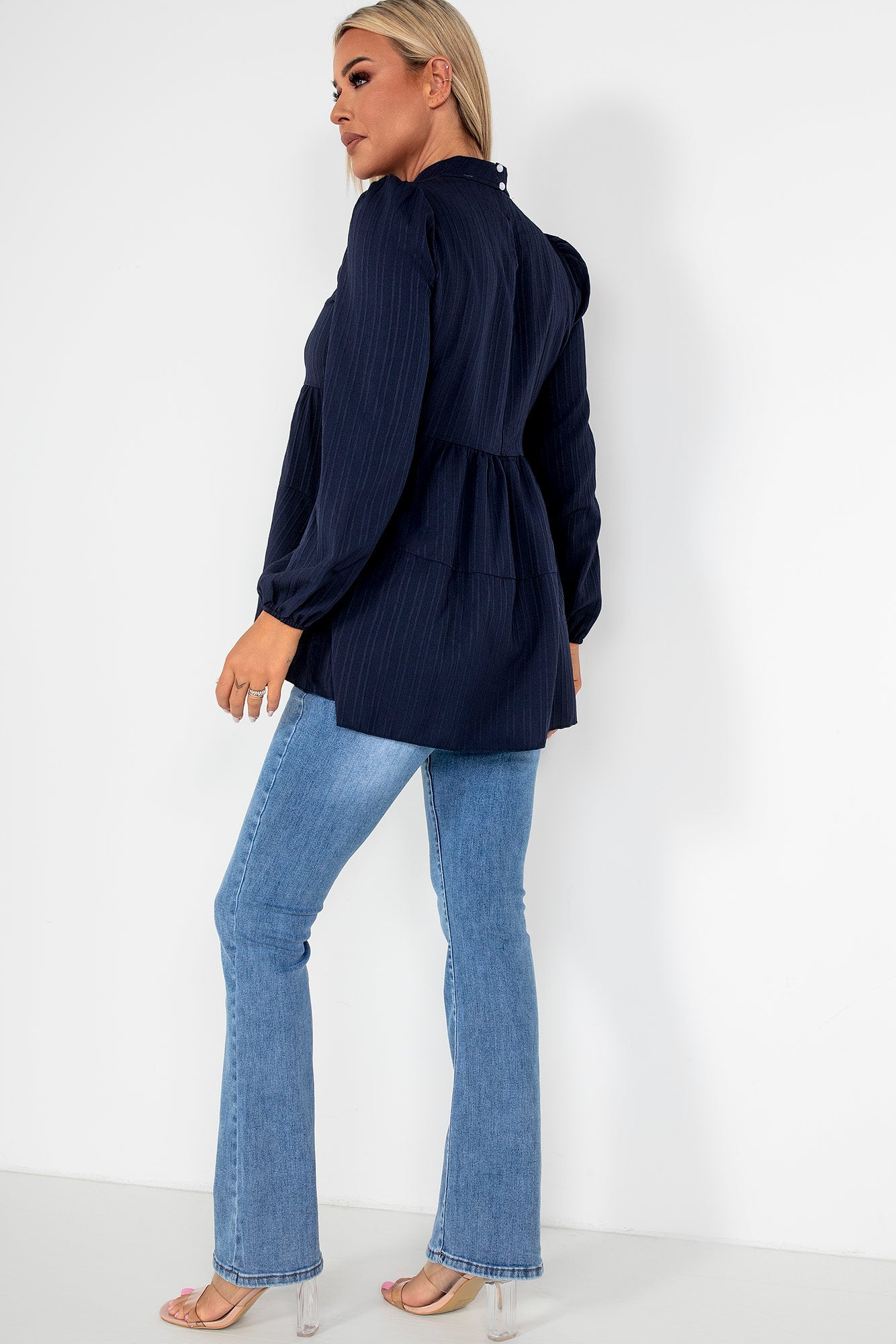 Pearla Navy Smock Top