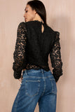 Pearlette Black Lace Top