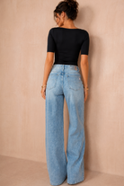 Pearlette Light Blue Wide Leg Jeans