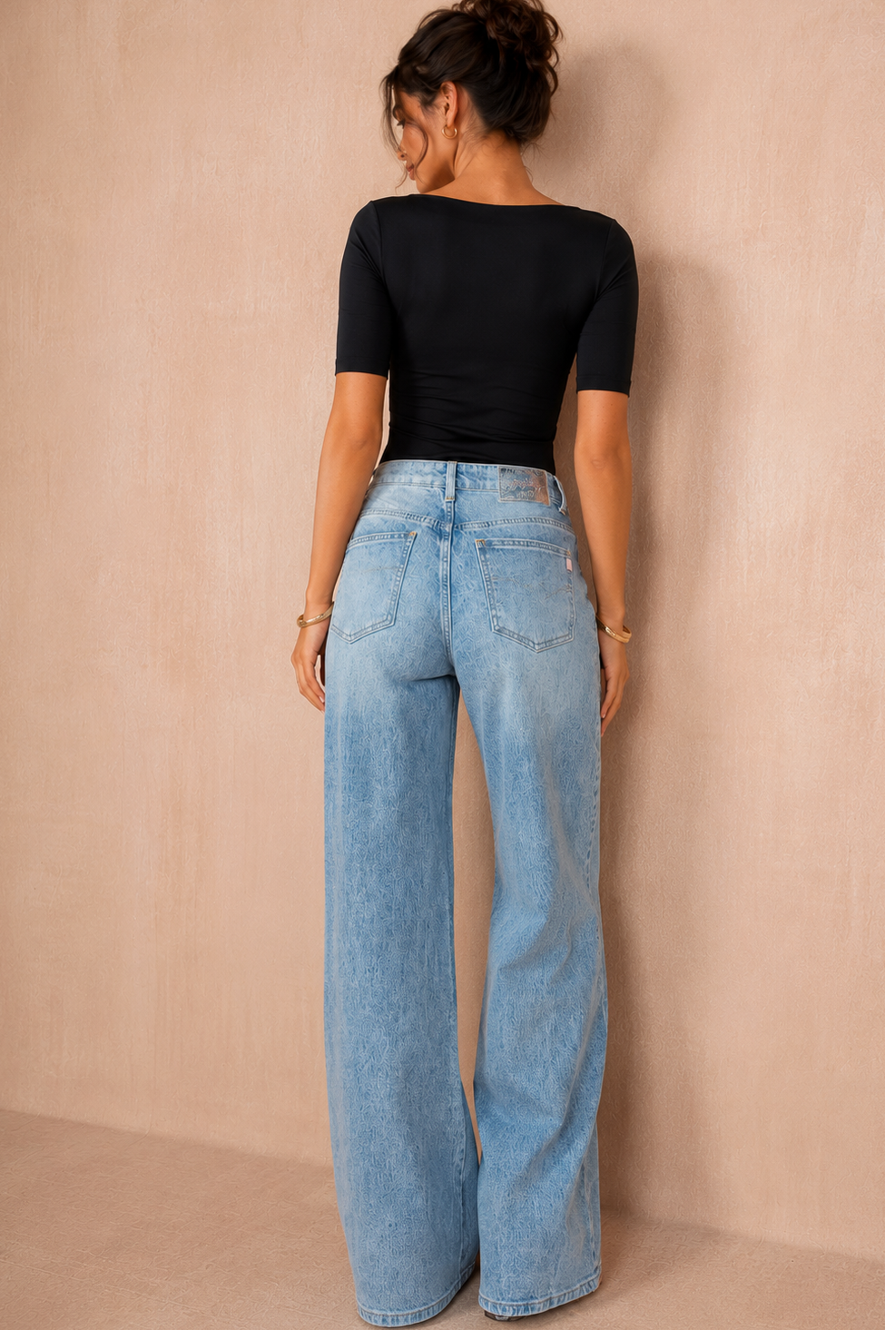 Pearlette Light Blue Wide Leg Jeans