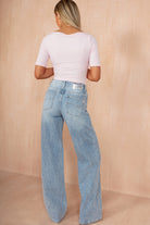 Pearlette Light Blue Wide Leg Jeans