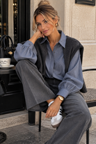 Pearline Midnight Blue Striped Shirt
