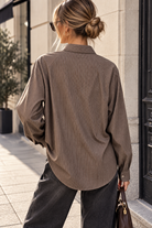 Pearline Mocha Striped Shirt