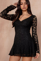Percy Black Lace Swing Dress
