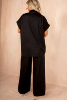 Perrie Black Cotton Brooch Co Ord