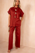 Perrie Rust Cotton Brooch Co Ord