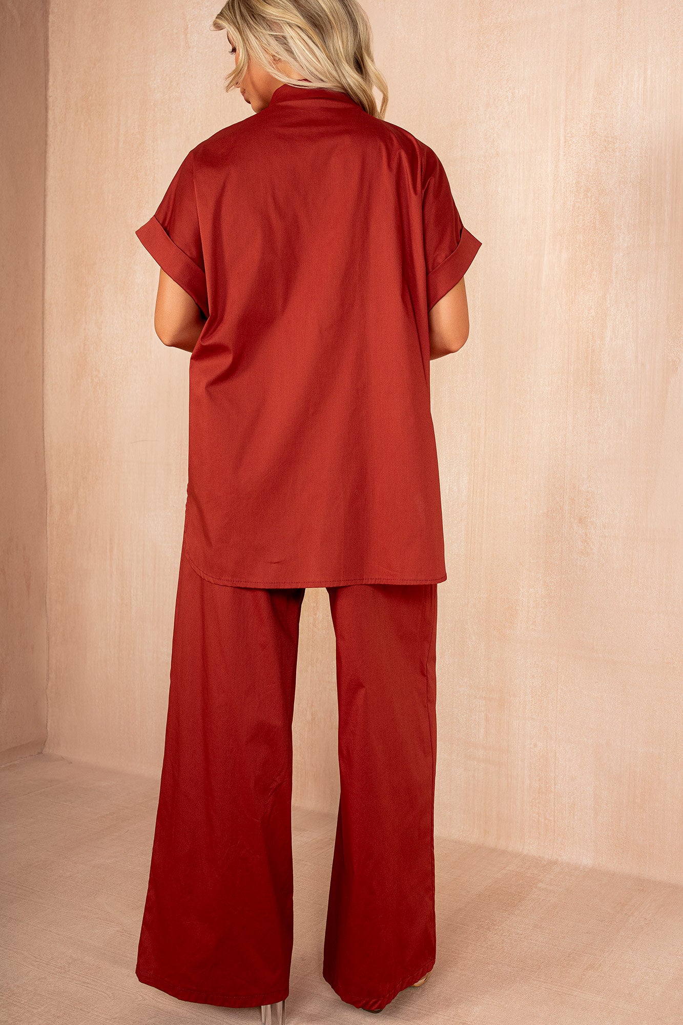 Perrie Rust Cotton Brooch Co Ord