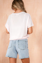 Petula Light Wash Denim Mom Shorts
