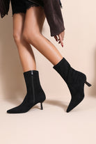 Philipa Black Suedette Sock Boots