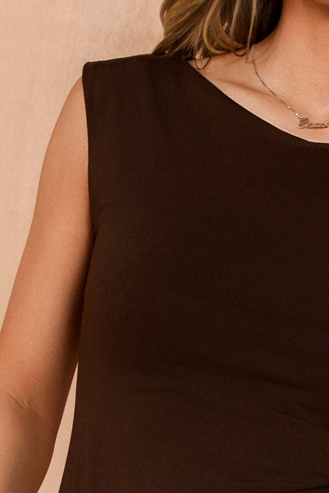 Philomena Chocolate Boat Neck Top