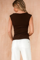 Philomena Chocolate Boat Neck Top