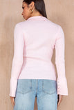 Phoenix Pink Knit Ribbed Blouse