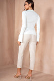 Phoenix White Ribbed Blouse