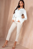 Phoenix White Ribbed Blouse