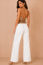 Phyllis Bronze Sequin Sleeveless Bodysuit