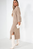 Phyllis Taupe Knit Ribbed Dress